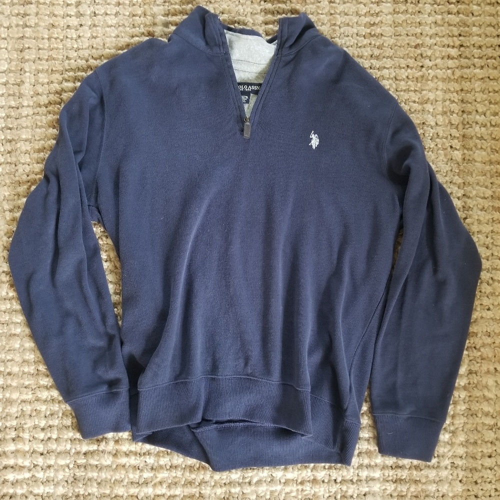 1/4 Zip Mens Polo Assn. Sweater Sz Large